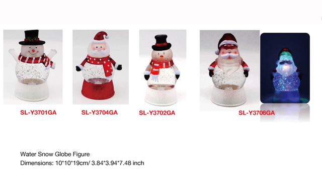アクリルウォータースノードームフィギュア スノーマン/サンタクロース SR-133