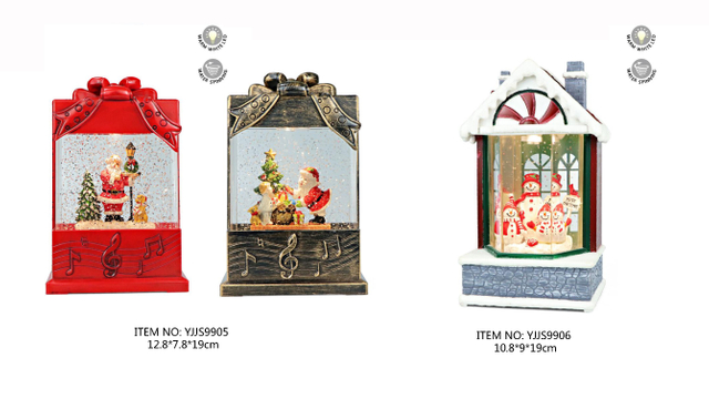 アクリル水回しライト サンタクロース&クリスマスツリー/サンタクロース&キッド/スノーマン ファミリー SJ-11