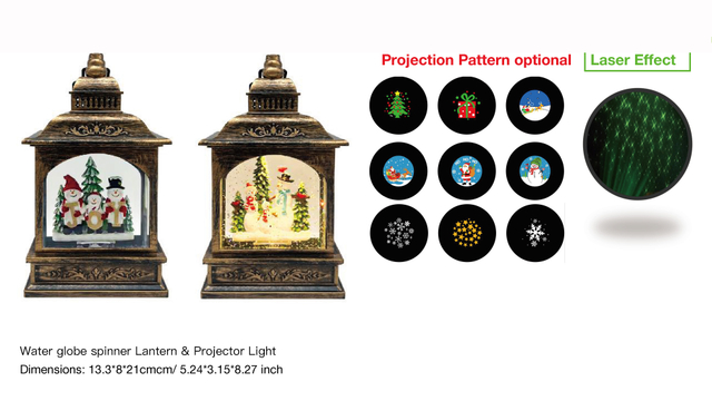 アクリルウォーターグローブスピナー ランタン&プロジェクターライト スノーマン&ジョイ/スノーマン SR-30