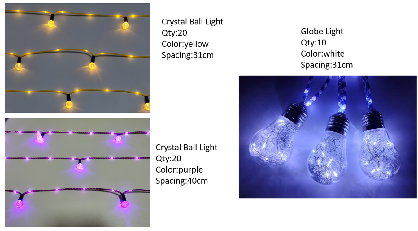 編まれたロープライト+キャップ