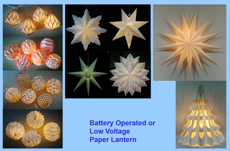 ストリングライト+提灯