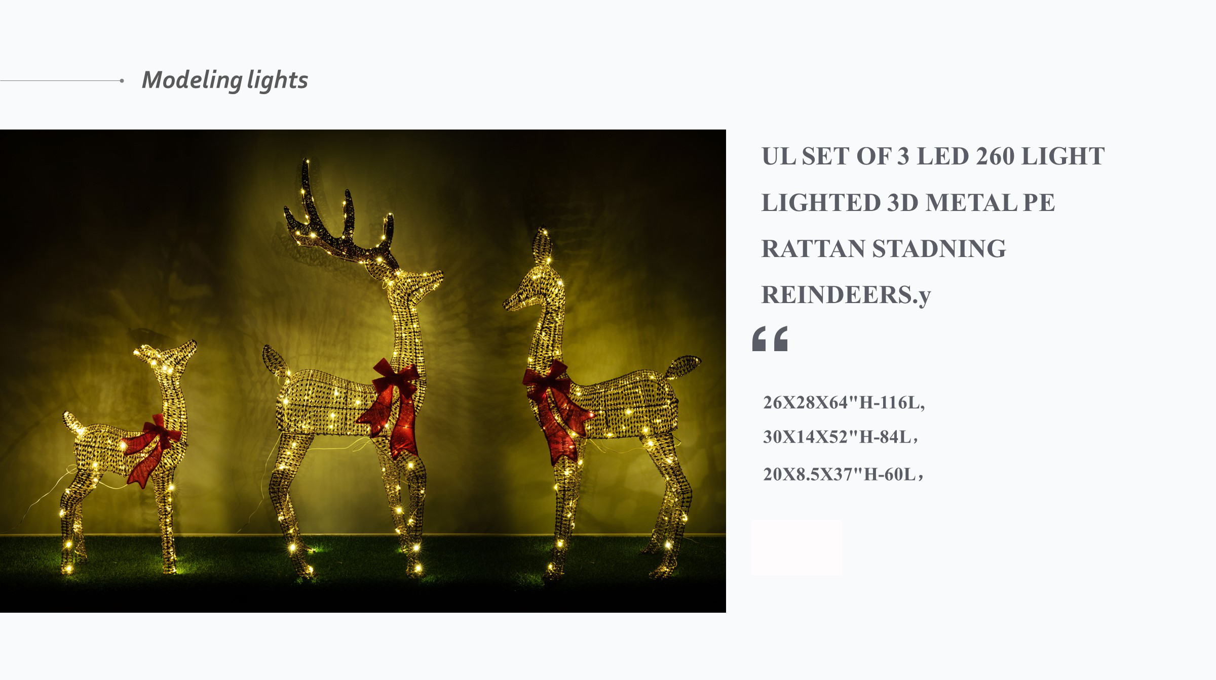 メタル ペラタン スタッドニング トナカイ 3 個セット.y