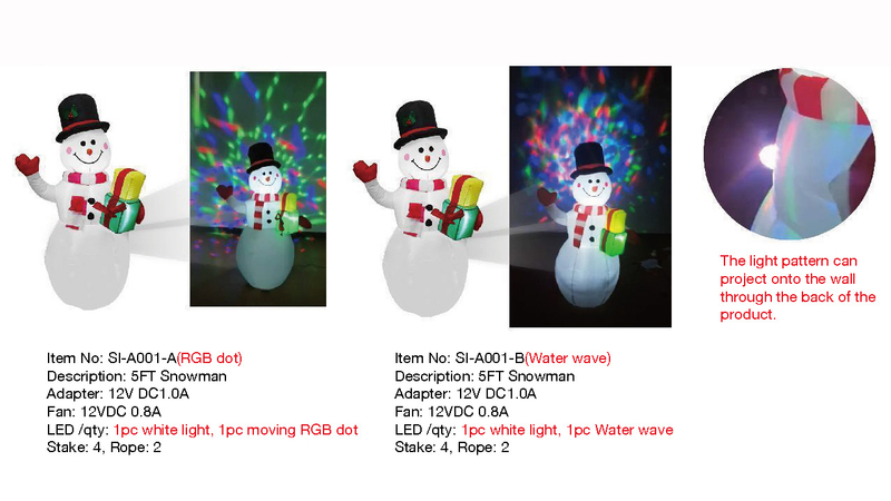 5FT スノーマンインフレータブルライト 