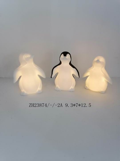 磁器リトルブラック/ホワイトペンギンライト - 4