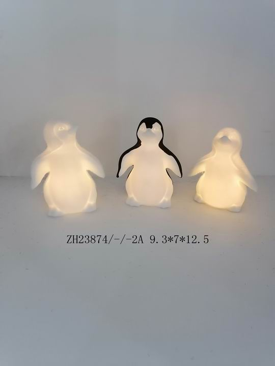 磁器リトルブラック/ホワイトペンギンライト - 4