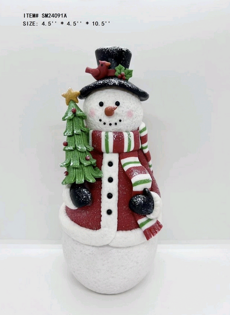 粘土生地のサンタクロース/雪だるま/トナカイがボールに乗って LEDライト付き - 3