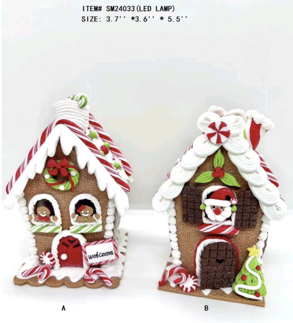 粘土生地の小さなサンタクロースとキャンディーハウスの窓のジンジャーブレッドマン - 17