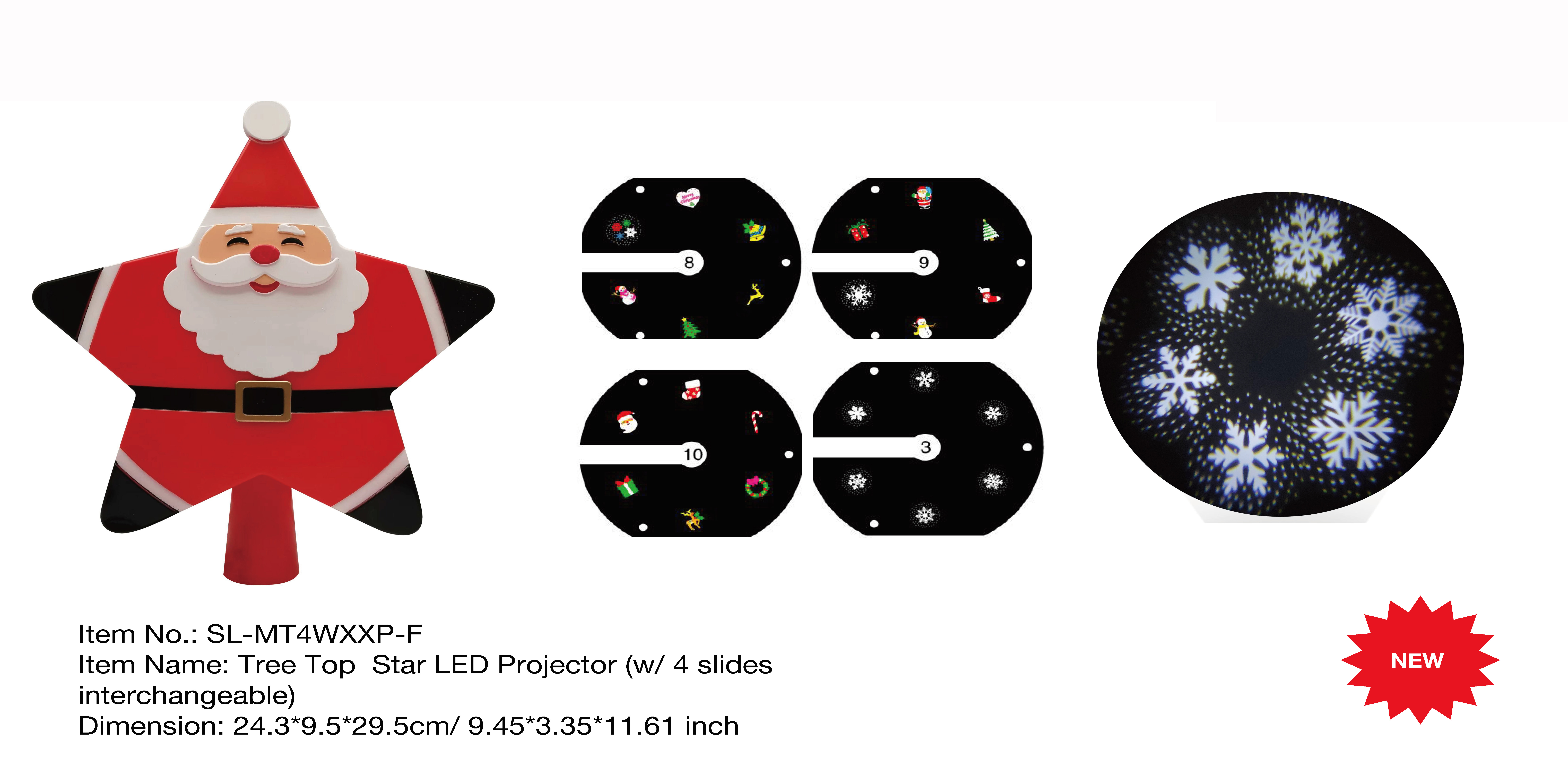 室内装飾ツリートップスター LED プロジェクター (スライド 4 枚交換可能)- 39
