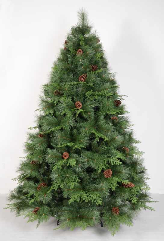 X'mas グリーンカラー 普通のクリスマスツリー 松ぼっくり付き - 1