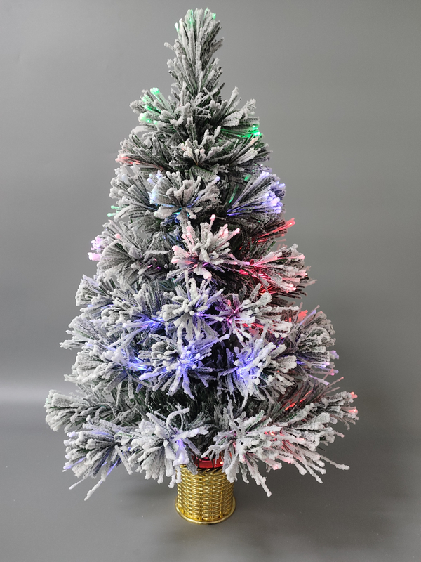 クリスマスグリーンカラークリスタルファイバーツリー++植毛、丸い洗面器付き - 9