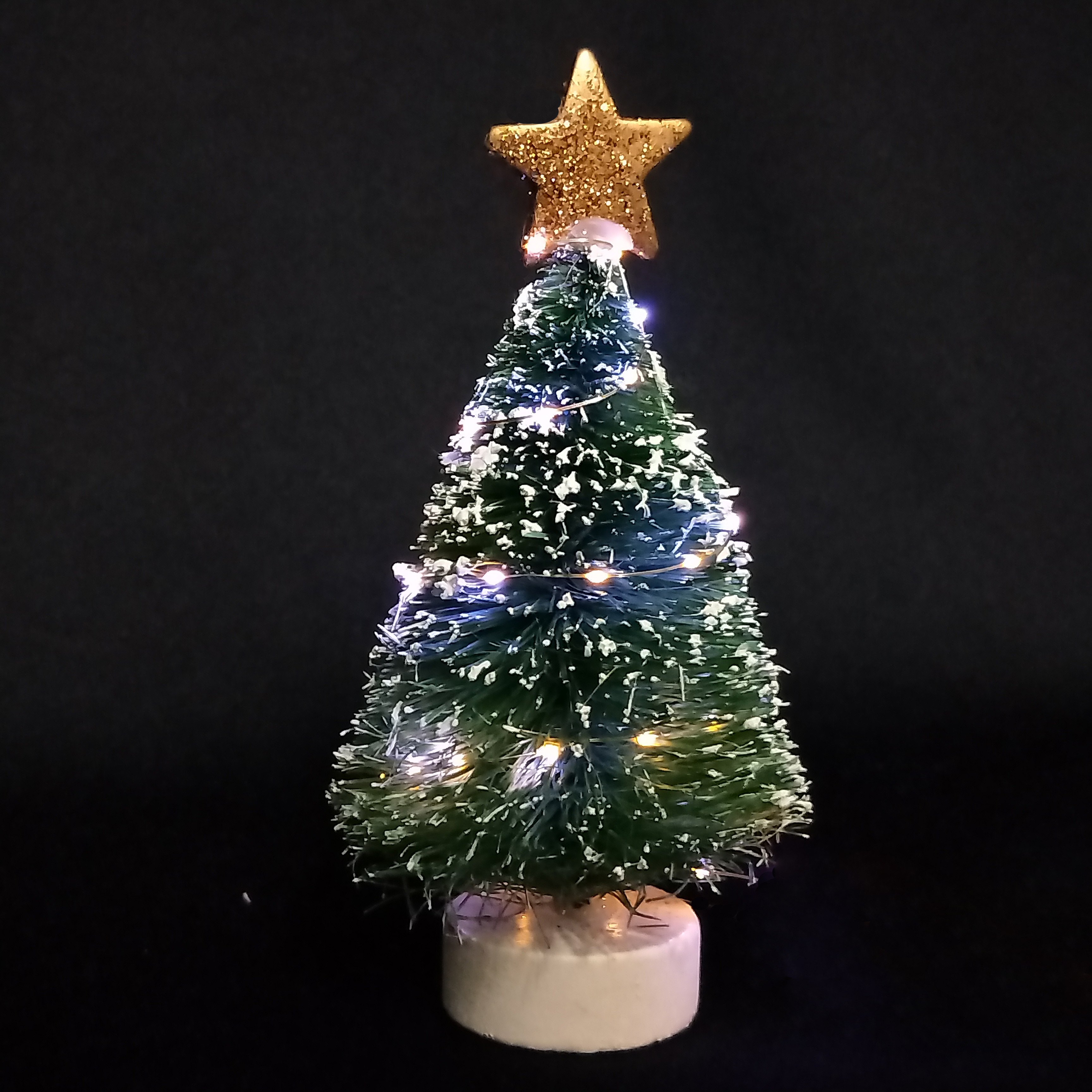 X'masグリーンミニツリー+鉢付きホワイトカラーフロック加工+キラキラトップスター - 43