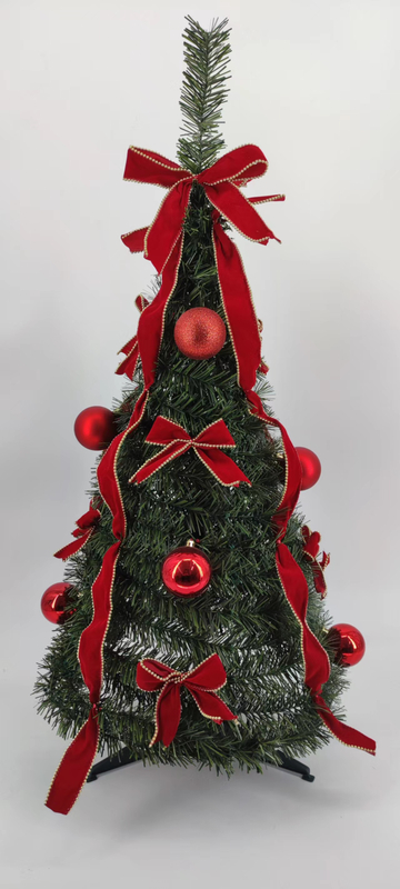 X'mas グリーン ミニ ツリー マテル レッグ + レッド ボール/レッド リボン - 22