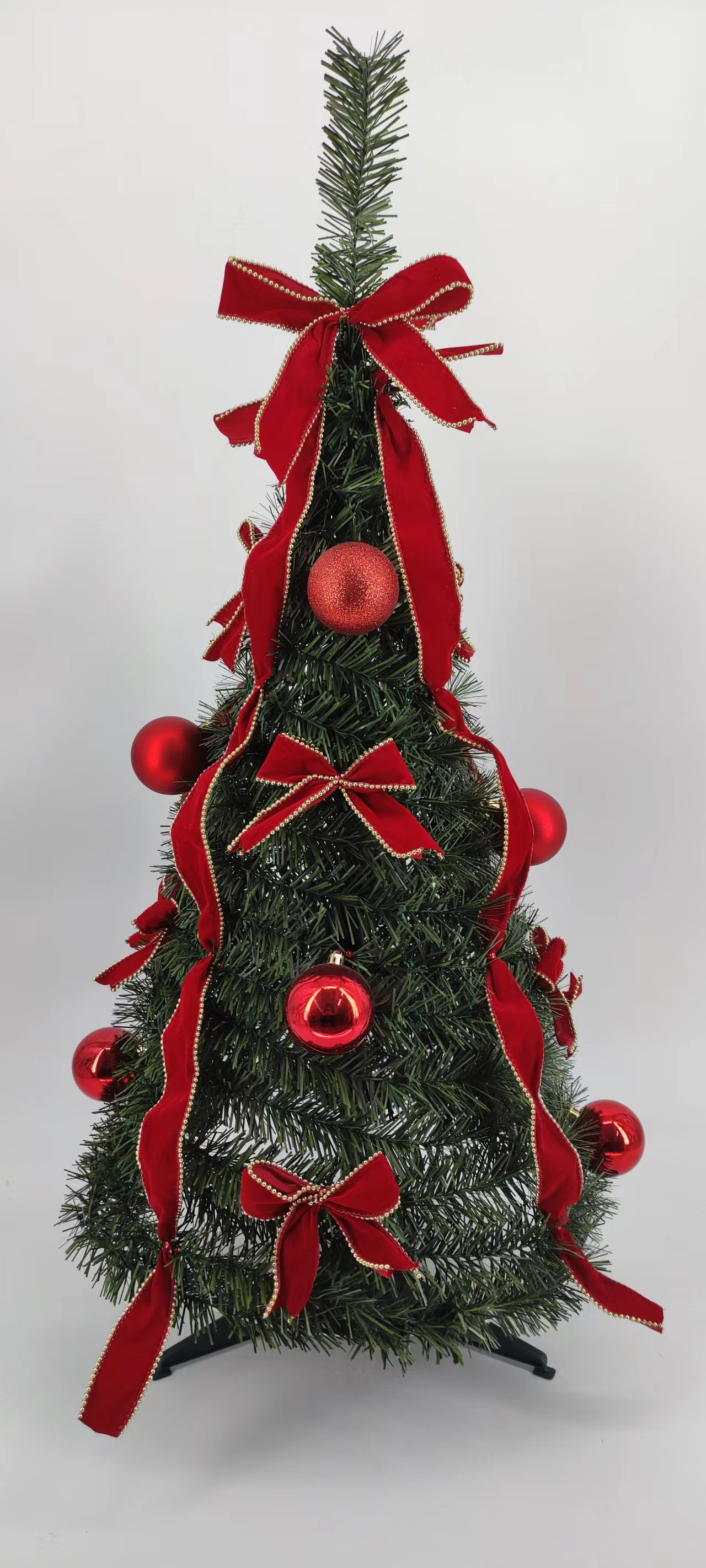 X'mas グリーン ミニ ツリー マテル レッグ + レッド ボール/レッド リボン - 22