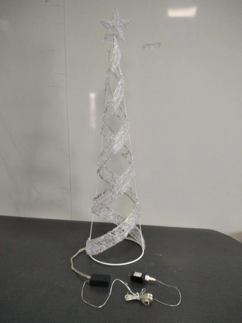 1.2mスパイラルタワー暖かい白い光;スパイラルツリーに沿ってライトが上に点滅します