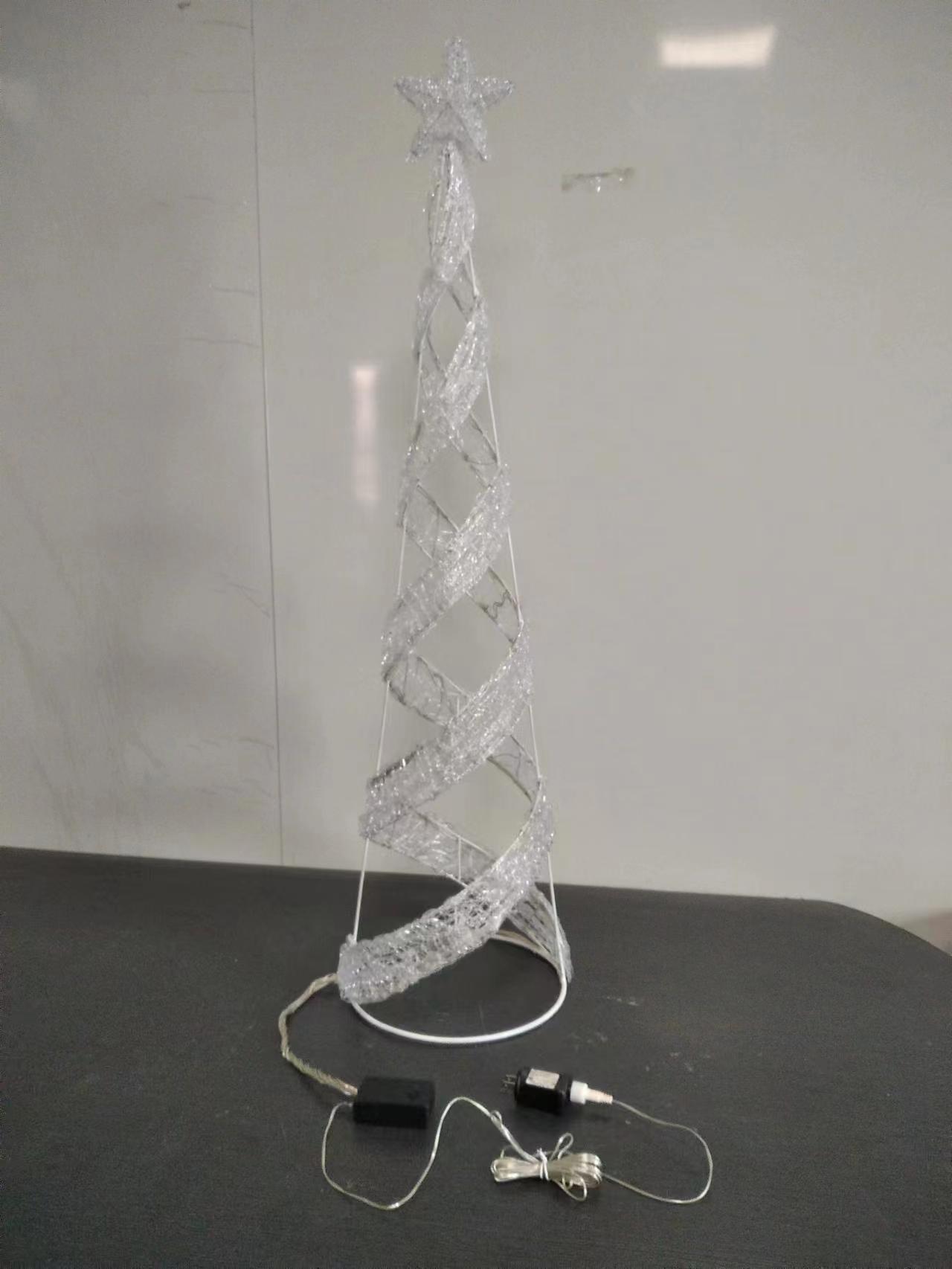 1.2mスパイラルタワー暖かい白い光;スパイラルツリーに沿ってライトが上に点滅します