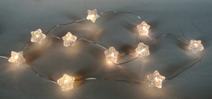 温かい白い輝き、USB駆動の8モード照明、お祝い/家庭用のエレガントな装飾ランプを備えた15枚の透明なひび割れた星の薄いストリング