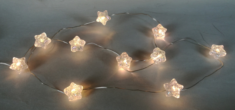 温かい白い輝き、USB駆動の8モード照明、お祝い/家庭用のエレガントな装飾ランプを備えた15枚の透明なひび割れた星の薄いストリング