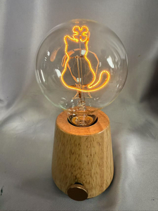 20cmの円錐形のベースLED電球、愛らしい猫型のライトトッパー、タイプC充電式デザイン、ポータブル装飾ランプ