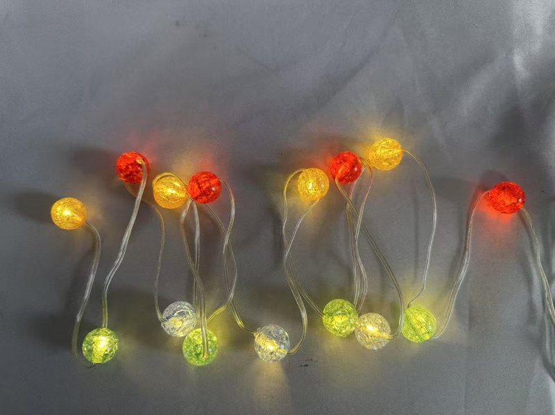 15本のカラフルなひび割れのビーズライトストリング（RGBY）、USB 8モードコントロールを備えた温かい輝き、パーティー用の鮮やかな装飾ランプとホームアビアン