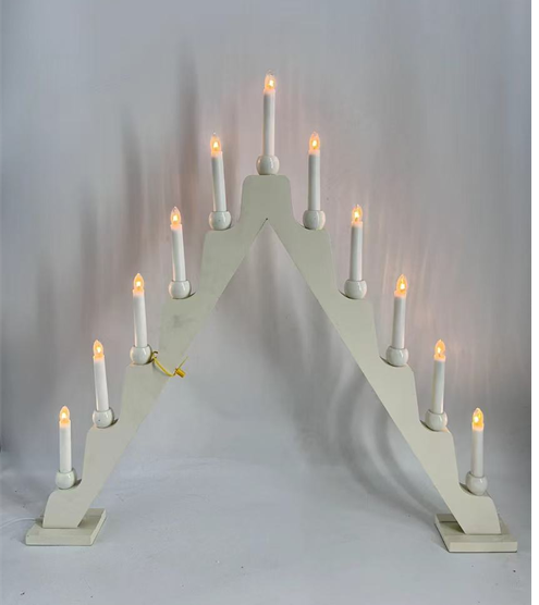 9個のLED木製キャンドルブリッジライト