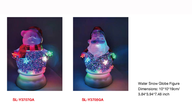アクリルウォータースノードームフィギュア クマ/サンタクロース SR-132
