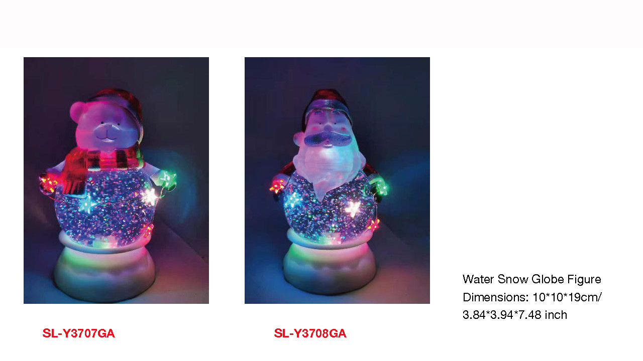 アクリルウォータースノードームフィギュア クマ/サンタクロース SR-132