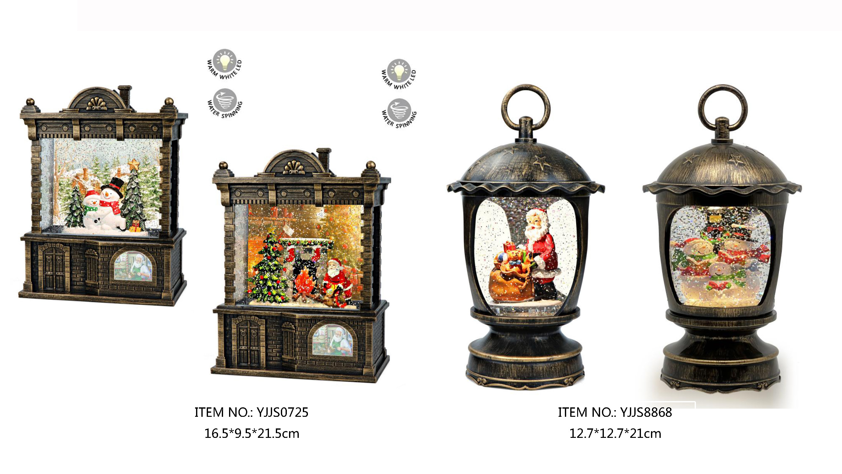 アクリルウォーターモーションアンディロン/ランタンライト スノーマン&ギフト/サンタクロース&アンディロン/サンタクロース&ギフト/スノーマン SJ-22