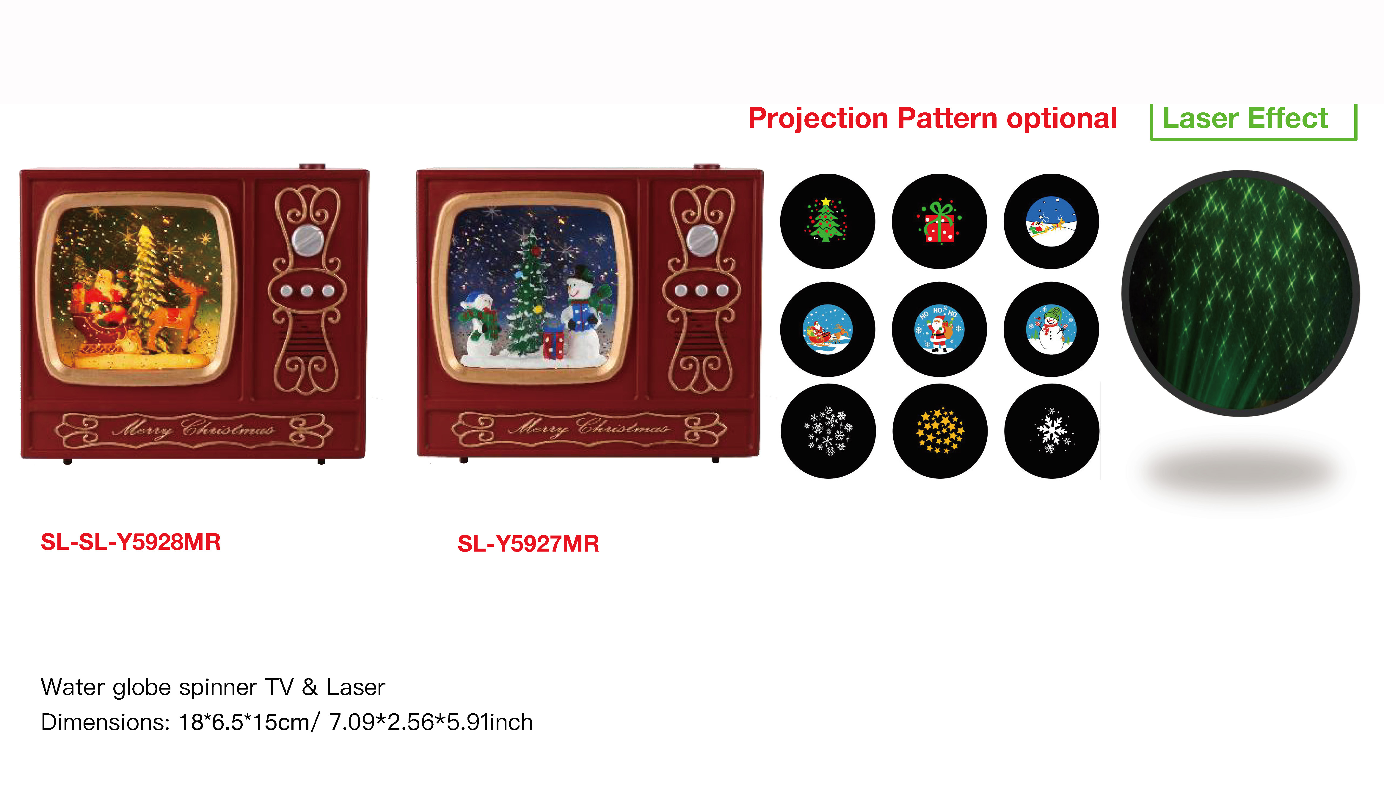 アクリルウォーターグローブスピナー タイ&レーザー サンタクロース&トナカイ/スノーマン SR-58