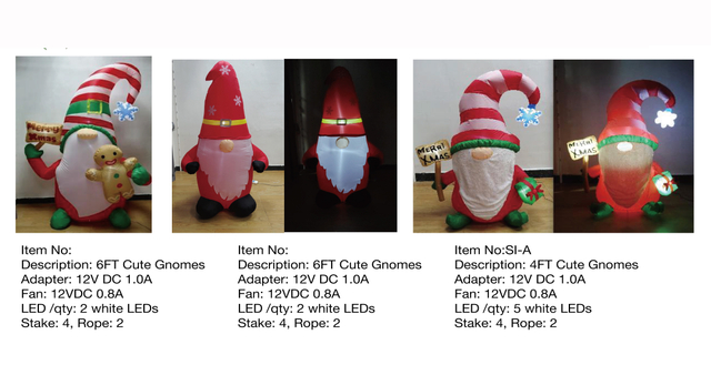 かわいいノームのインフレータブル LED ライト