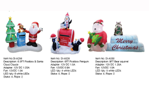  郵便ポスト&サンタ&ポストペンギン&クマリスインフレータブルライト