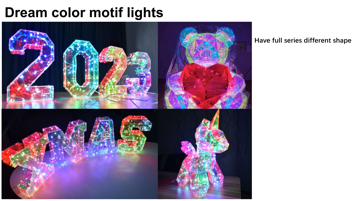 カラフルなPVCメタルモチーフライト5