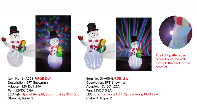 5FT スノーマンインフレータブルライト