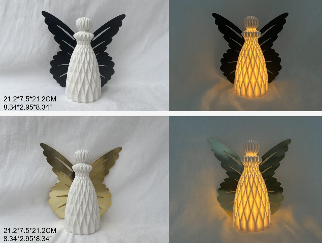 磁器 赤/緑/白の帽子をかぶった3人の小さなサンタクロース - 8