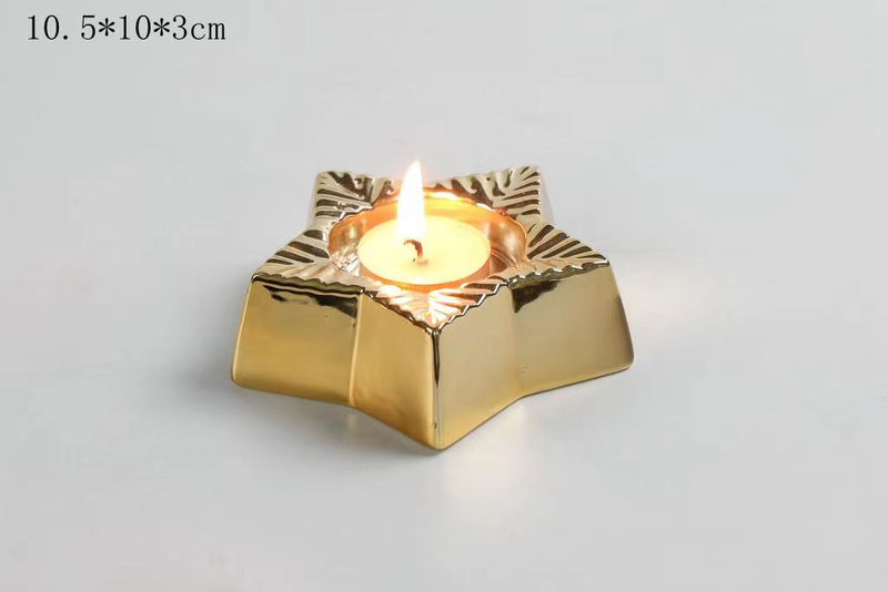 磁器ゴールドスターキャンドルホルダー - 21