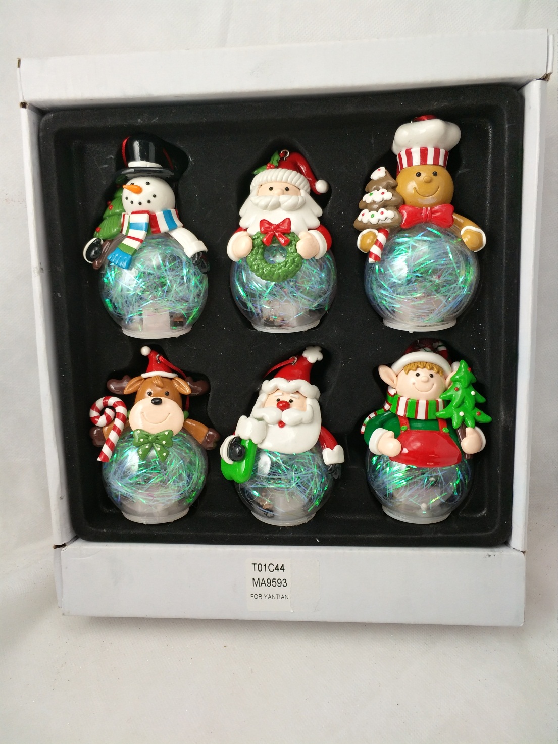 粘土生地の雪だるま / サンタクロース / ジンジャーブレッドマン / トナカイのグローブ ランタン - 2