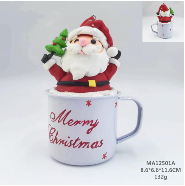 粘土生地 サンタクロースのカップが木を支える - 27