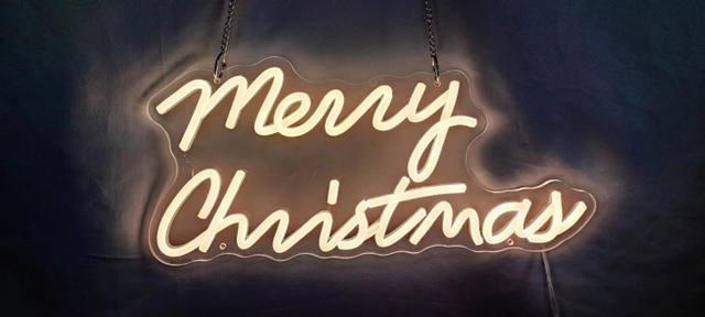 アクリル板メリークリスマス文字ライト