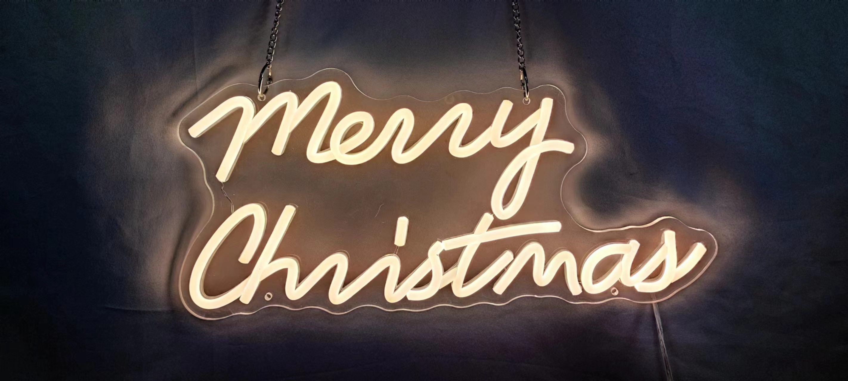 アクリル板メリークリスマス文字ライト