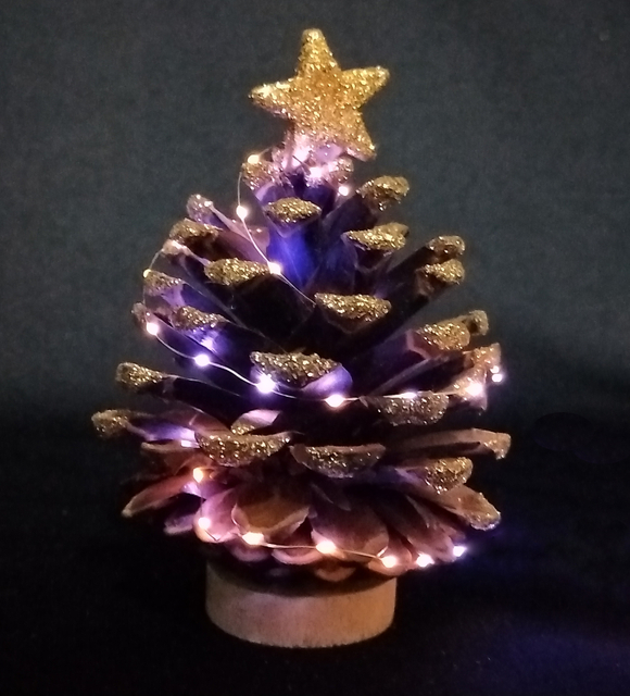 X'mas 松ぼっくり ミニツリー+ギルタートップスター - 44