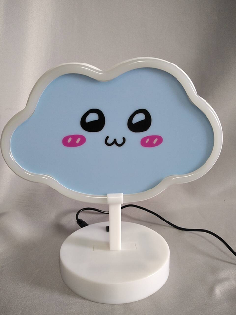 20×10×20.5cmの白い丸いベース、ベッドルーム/リビングルーム用のモダンな装飾的なLEDランプを備えたネオンチューブクラウド型ライト