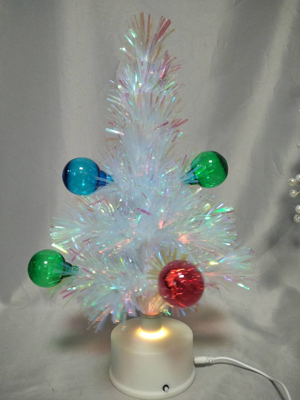 40cmの色を変える回転光ファイバーツリー| 6ボールファイバーの先端を持つ35の枝| RGB LEDベース（16色、3つのライトモード）|ビルトイン8ソング音楽プレーヤー（ボリュームコントロール）| 360°滑らかな回転（5 r