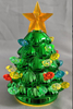 ミニグリーンクリスマスツリー（8.5×8.5×11cm）|シングルLEDウォームイエローライト（2700k、3lm）| 3Vボタンバッテリーの電源