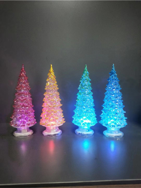 アクリル製クリスマスツリー照明 レッド&ブルー 