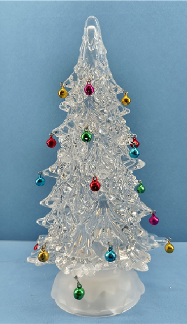 カラーボール付きアクリル透明クリスマスツリーライト