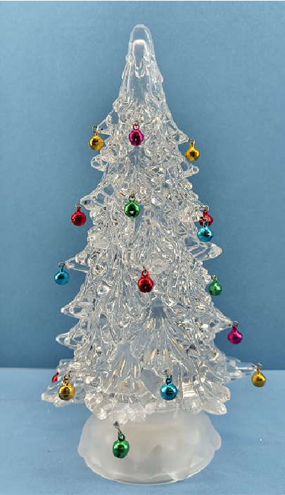 カラーボール付きアクリル透明クリスマスツリーライト