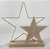 木製スター装飾付きモチーフフレームライト