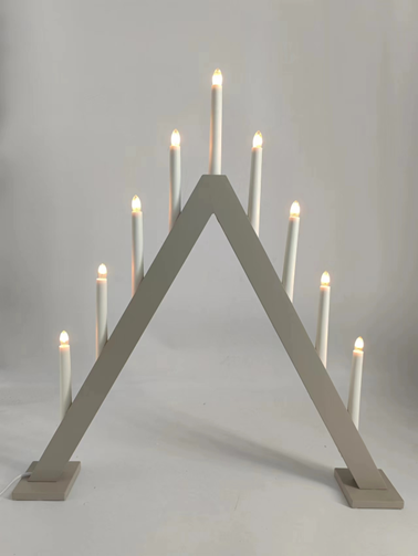 9個のLED木製キャンドルブリッジライト