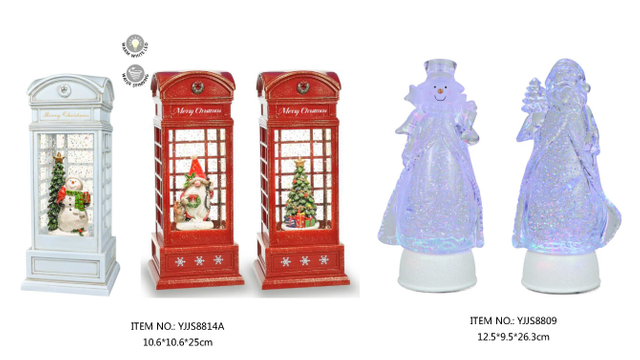 アクリルウォーターモーションライト スノーマン&ギフト/サンタクロース/クリスマスツリー&ギフト SJ-23