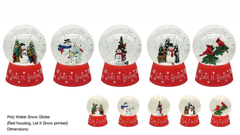 アクリルポリウォータースノードーム 雪だるま/赤い鳥 SR-128