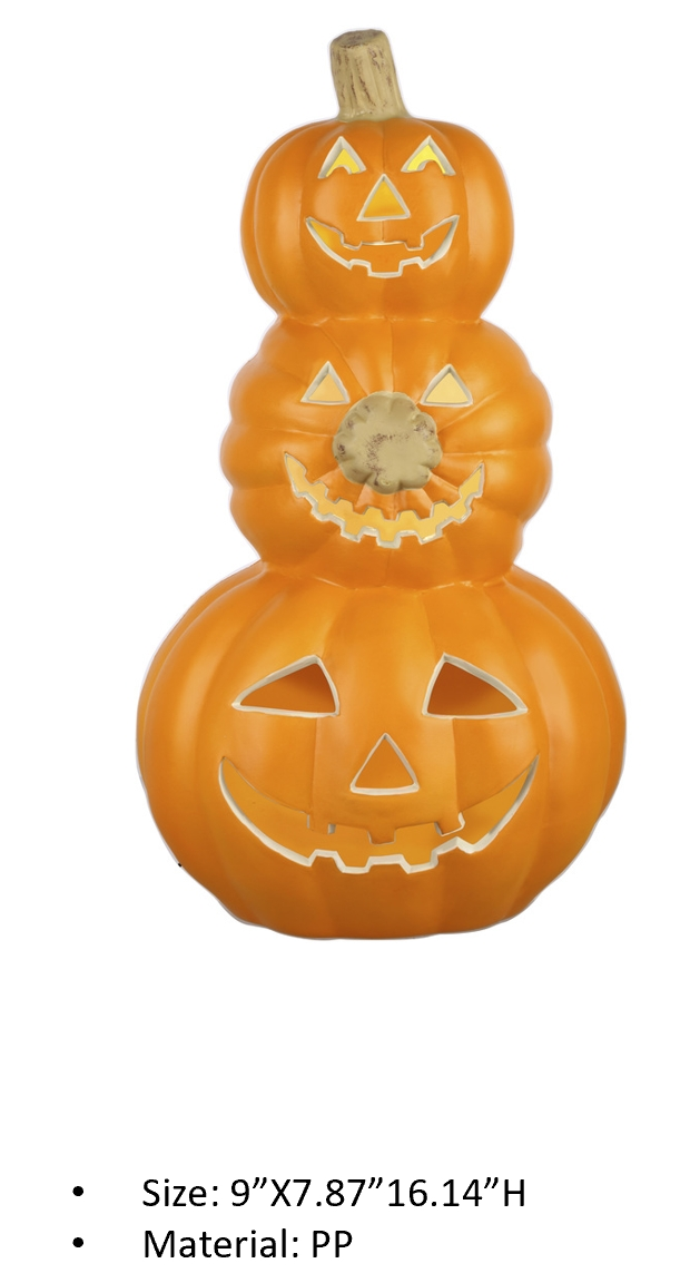 PPオレンジ色3個-パンプキンモデルライト